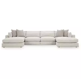 Stonecroft Manor Snowstone 4 Piece Modular Sectional Chaise with Pillows