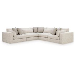 Stonecroft Manor Snowstone 5 Piece Modular Sectional with Pillows