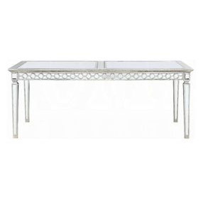 Varian Silver and Antique Platinum 78" Rectangular Glass Top Dining Table