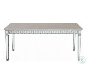 Varian Mirrored and Antique Platinum 90" Extendable Rectangular Dining Table