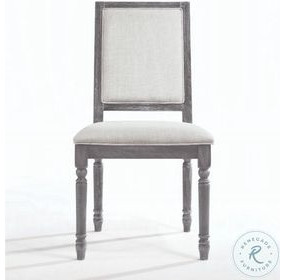 Leventis Cream Linen and Weathered Gray Side Chair Set of 2