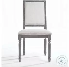Leventis Cream Linen and Weathered Gray Side Chair Set of 2