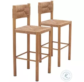 Iska Natural Bar Stool Set Of 2