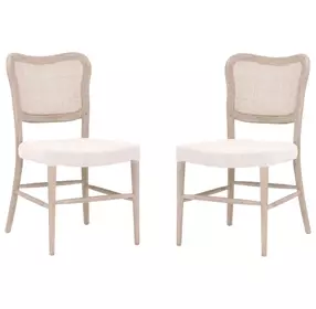 Cela Bisque And Natural Gray Oak Dining Chair Set Of 2
