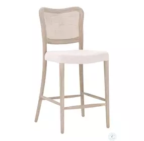 Cela Bisque And Natural Gray Oak Counter Height Stool