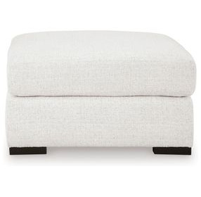 Kendrie Chalk Performance Fabric Upholstered Square Accent Ottoman