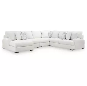 Wynncroft Manor Chalk Performance Fabric 5 Piece Modular Sectional with LAF Chaise