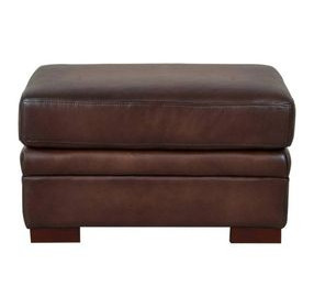 Danforth Caramel Leather Upholstered Rectangular Ottoman