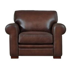 Danforth Caramel Leather Upholstered Accent Chair