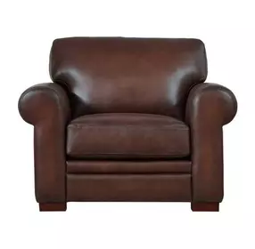 Danforth Caramel Leather Upholstered Accent Chair