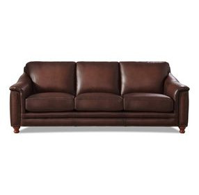 Bexley Caramel Leather 92" Sofa with Nailhead Trim