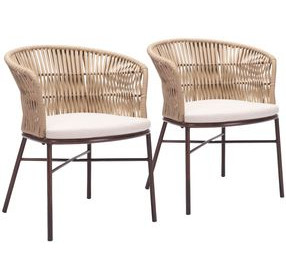 Freycinet Natural Outdoor Dining Chair Set of 2