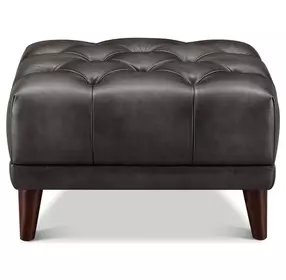 Trix Ash Leather Upholstered Rectangular Ottoman