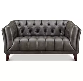 Trix Ash Leather 64" Loveseat
