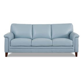 Wendover Spa Blue Leather 84" Sofa