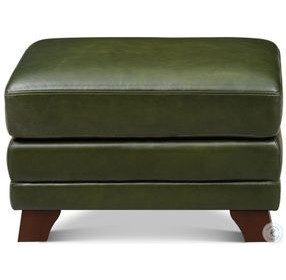 Godfrey Emerald Leather Upholstered Rectangular Ottoman