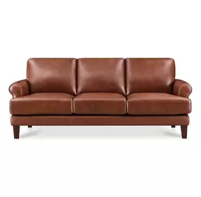 Soleil Brandy Leather 80" Sofa