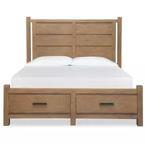 Plum Creek Sierra Brown Queen Storage Panel Bed