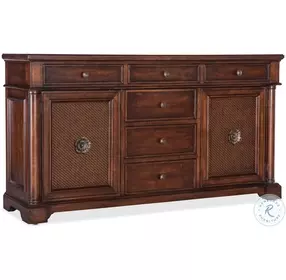 Charleston Maraschino Cherry 2 Door 6 Drawer Buffet