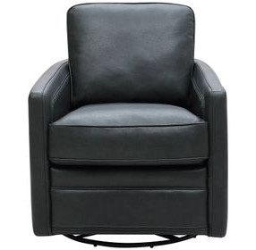 Turner Forest Green Leather Upholstered Swivel Glider Accent Chair