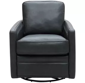 Turner Forest Green Leather Upholstered Swivel Glider Accent Chair