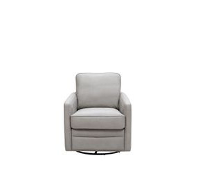 Turner Stone Leather Upholstered Swivel Glider Accent Chair