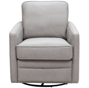 Turner Stone Leather Upholstered Swivel Glider Accent Chair