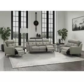 Cordell Slate Leather Zero Gravity Power Reclining Living Room Set