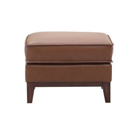 Weston Highland Saddle Leather Upholstered Rectangular Ottoman