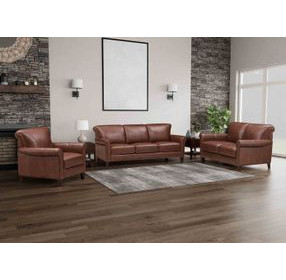 Navrell Pecan Leather Living Room Set