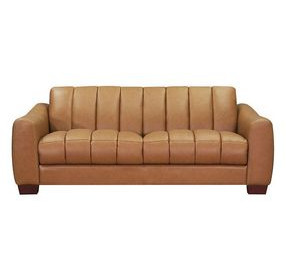 Baylor Cinnamon Brown Leather 84" Sofa
