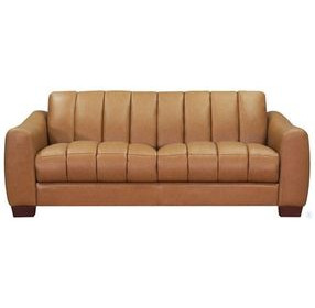 Baylor Cinnamon Brown Leather 84" Sofa