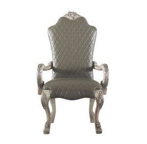 Dresden Gray Upholstered Arm Chair with Nailhead Trim Set of 2