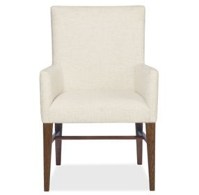 Driftwood Beige and Medium Brown Upholstered Arm Chair