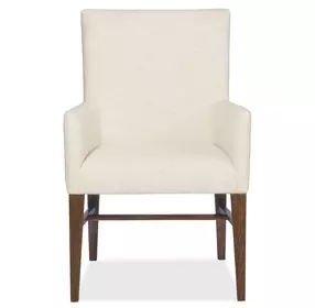 Driftwood Beige and Medium Brown Upholstered Arm Chair