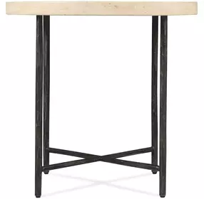 Driftwood Beige And Gray Large Round Side Table