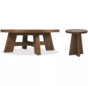Timberline Medium Brown Round Occasional Table Set