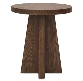 Driftwood Medium Brown Round End Table
