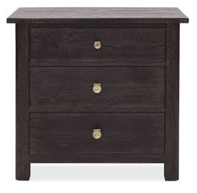 Driftwood Black 3 Drawer Nightstand with USB Charging