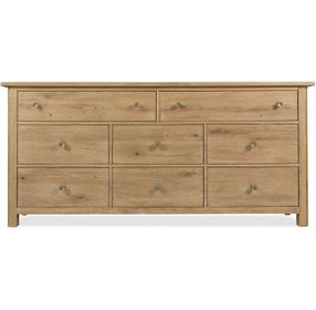 Driftwood Light Brown 8 Drawer Dresser