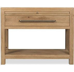 Driftwood Light Brown 1 Drawer Nightstand with Stone Top