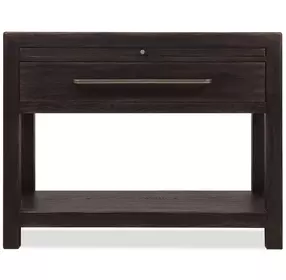 Driftwood Black And Beige 1 Drawer Nightstand with Stone Top
