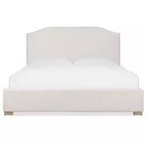 Driftwood Beige Upholstered King Panel Bed