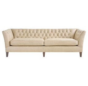 Duncan Nehir Sand Leather 98" Sofa with Pillows
