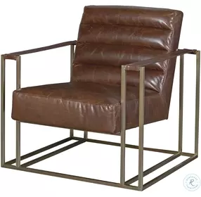 Curated Jensen Brompton Brown Leather Accent Chair