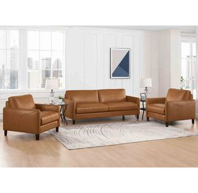 Yorwick Cognac Leather Living Room Set