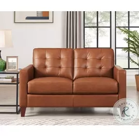 Cassian Nutmeg Top Grain Leather Loveseat