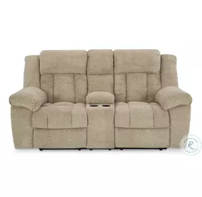 Tip Off Wheat Power Reclining Loveseat with Adjustable Headrest