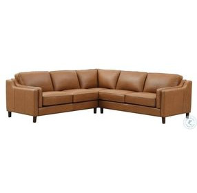 Isla Cognac Top Grain Leather 3 Piece Sectional
