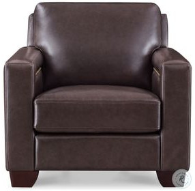 Kathleen Brown Leather Upholstered Lounge Chair with Nailhead Trim